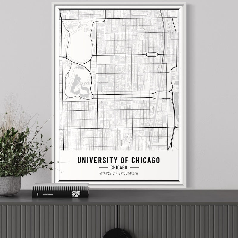 University of Chicago Map Poster | University of Chicago Map Wall Art | University of Chicago Map Print