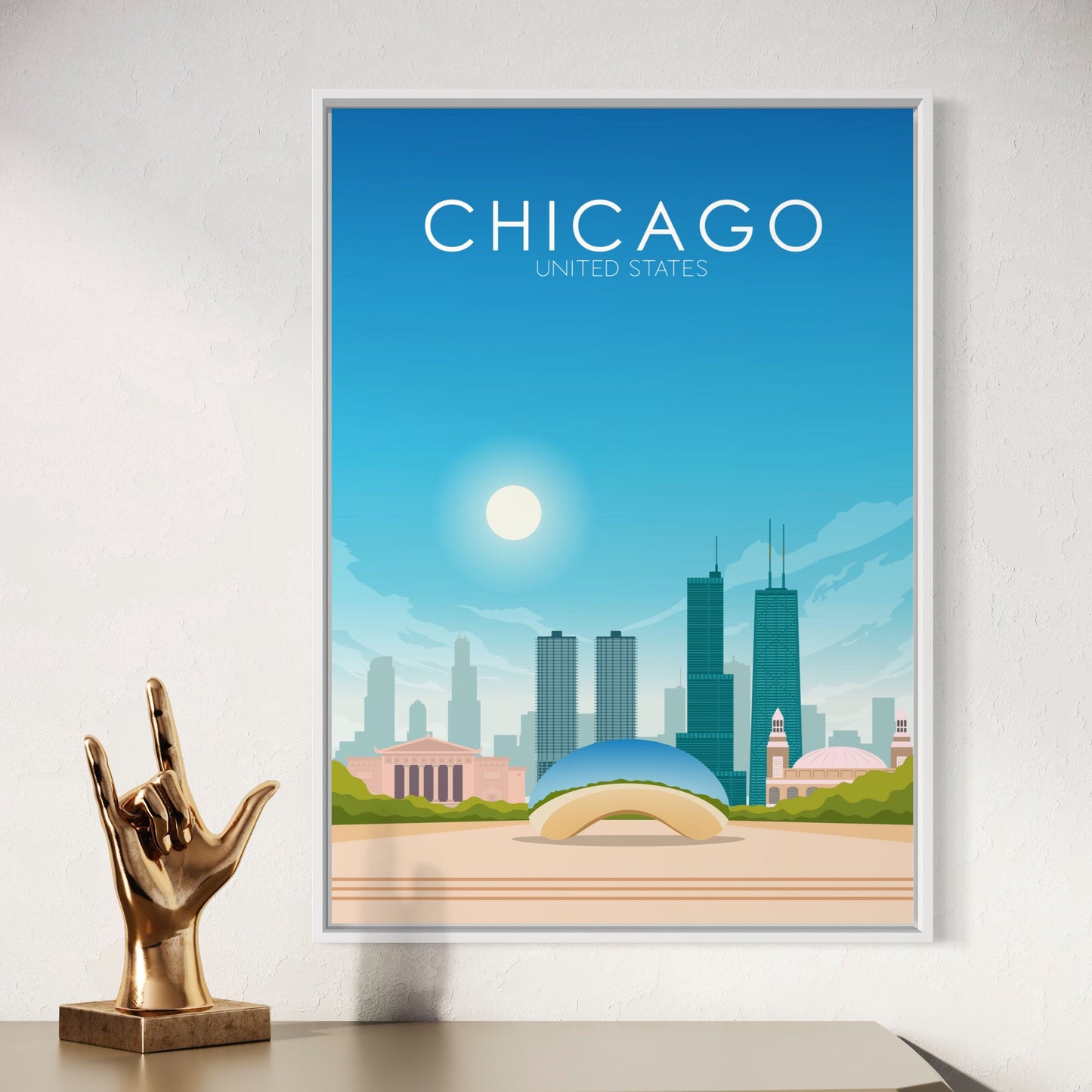 Chicago Poster | Chicago Wall Art | Chicago Daytime Print