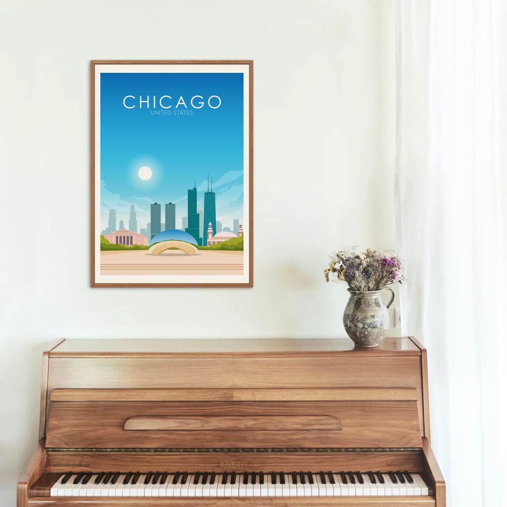 Chicago Poster | Chicago Wall Art | Chicago Daytime Print