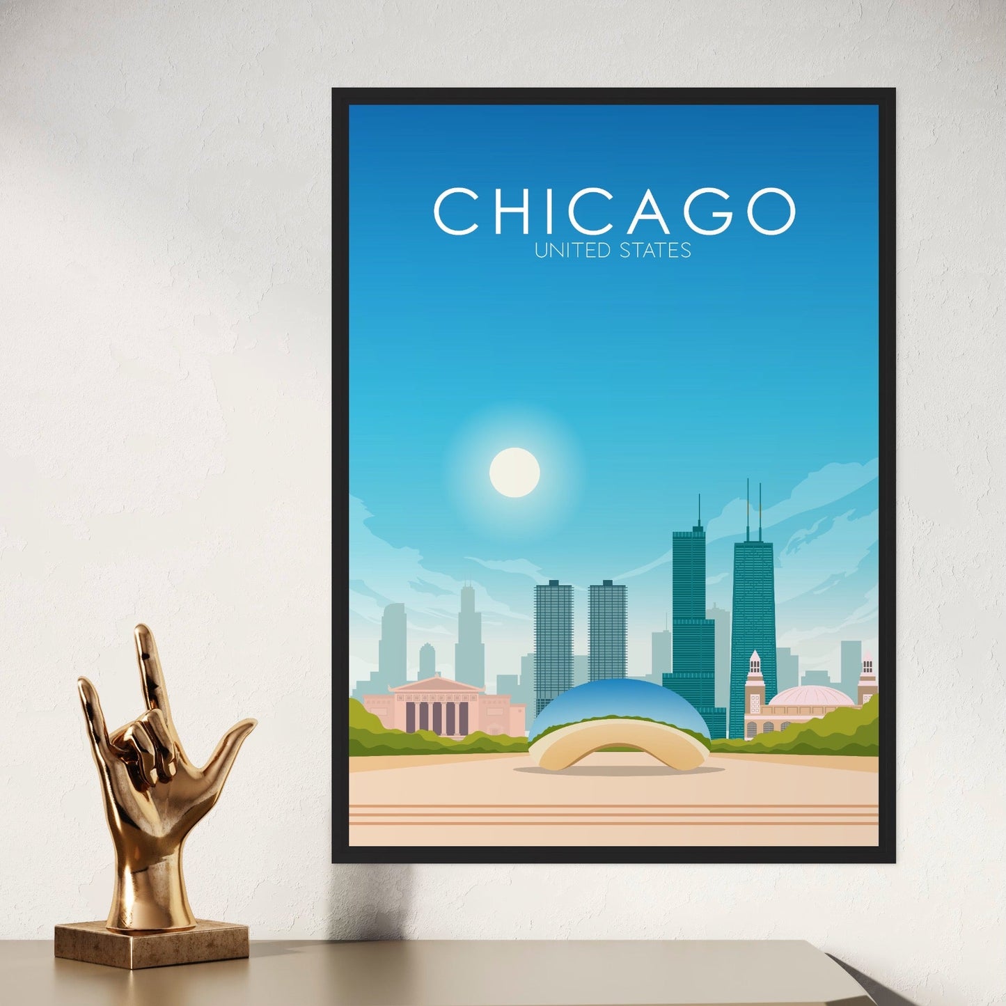 Chicago Poster | Chicago Wall Art | Chicago Daytime Print