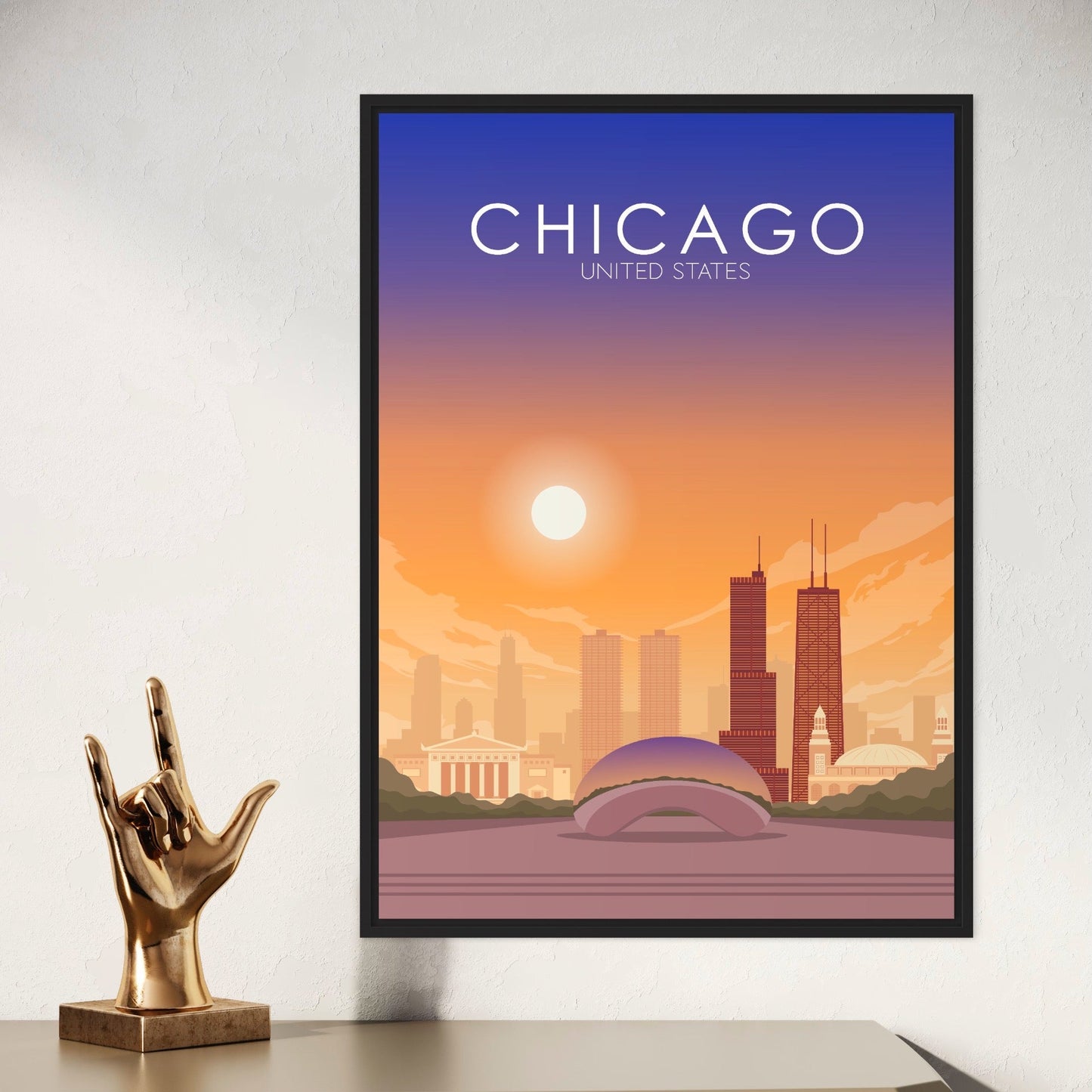 Chicago Poster | Chicago Wall Art | Chicago Sunset Print