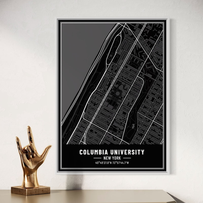 Columbia University Map Poster | Columbia University Map Wall Art | Columbia University Map Print