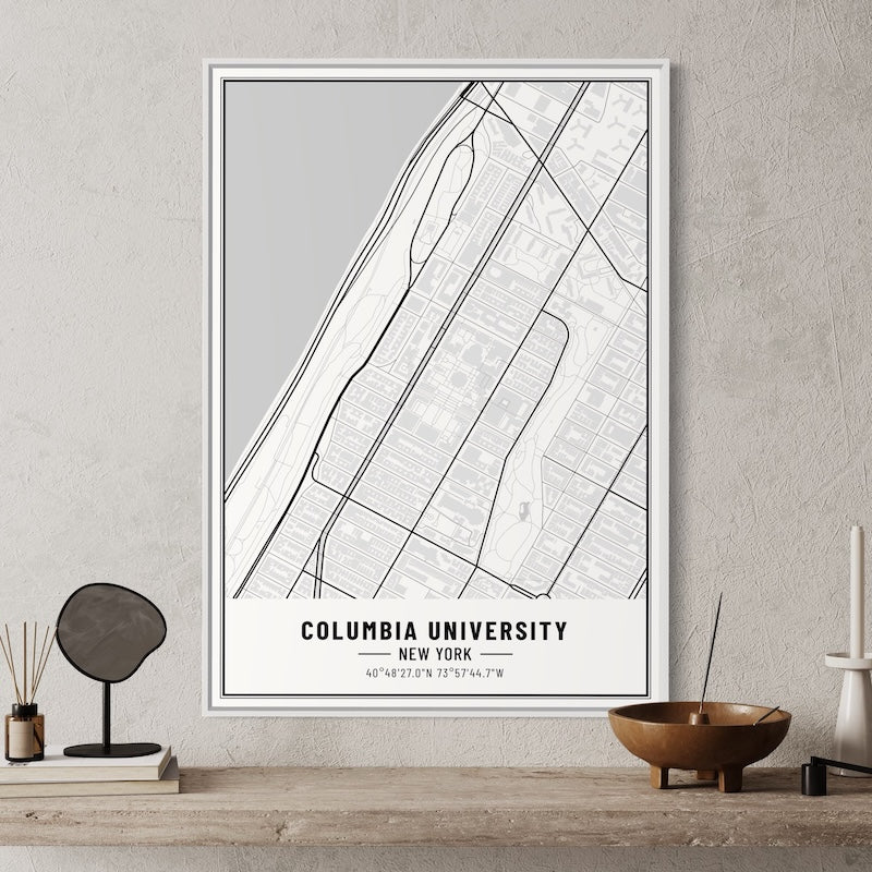 Columbia University Map Poster | Columbia University Map Wall Art | Columbia University Map Print