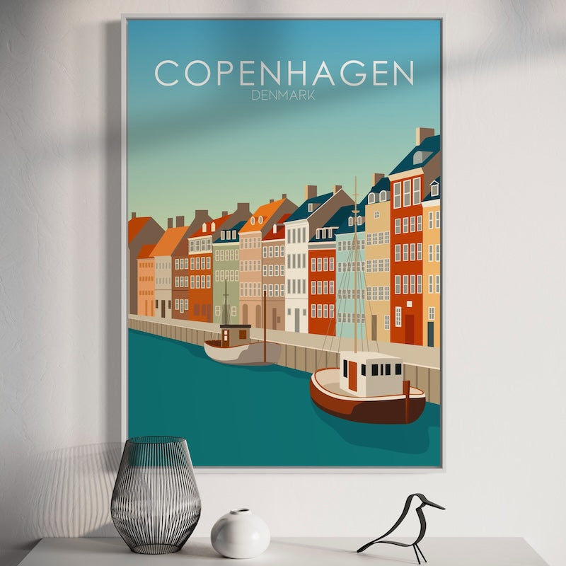 Copenhagen Daytime Poster | Copenhagen Print | Copenhagen Wall Art