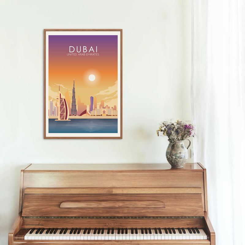 Dubai Poster | Dubai Wall Art | Dubai Sunset Print
