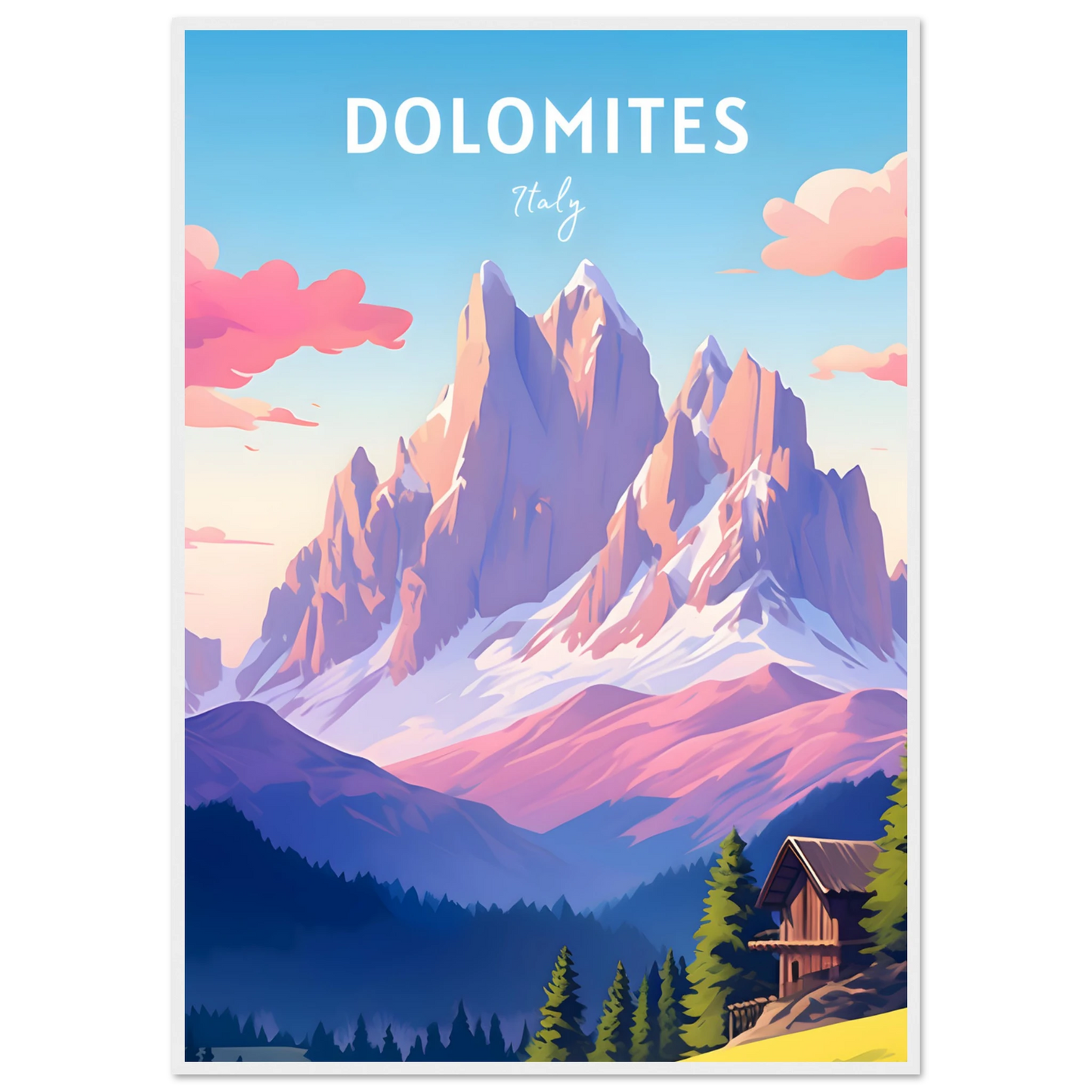 Dolomites, Italy Travel Poster