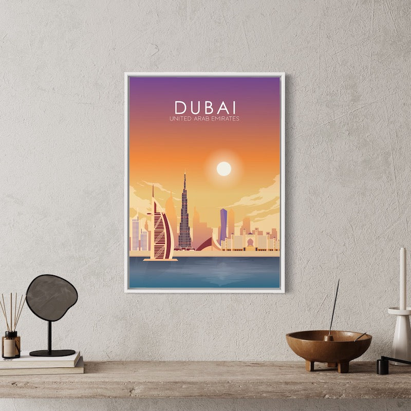 Dubai Poster | Dubai Wall Art | Dubai Sunset Print