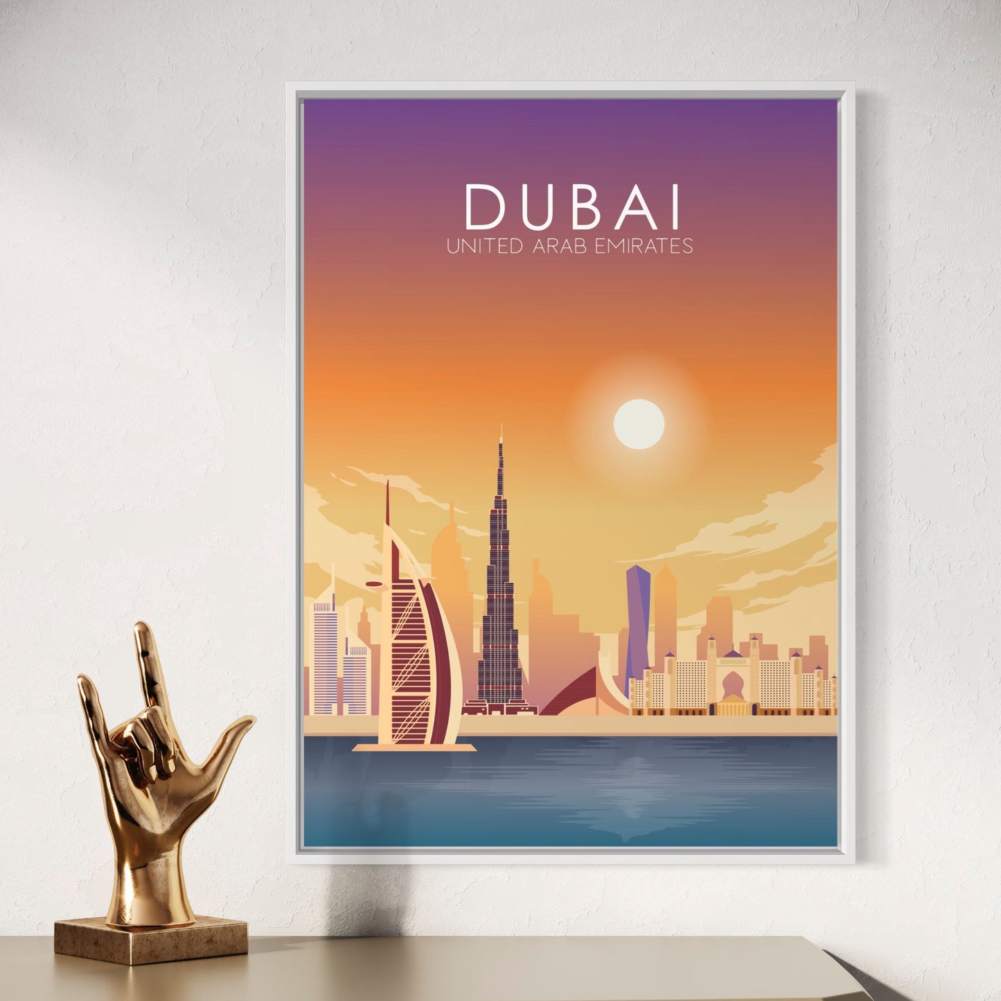 Dubai Poster | Dubai Wall Art | Dubai Sunset Print