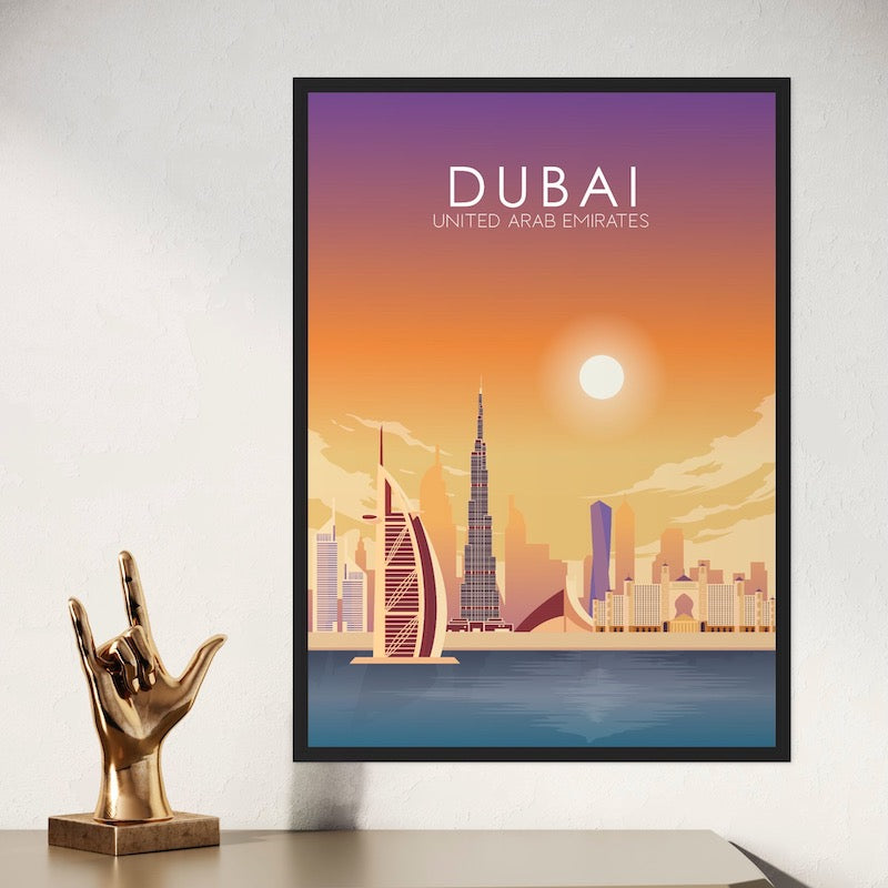 Dubai Poster | Dubai Wall Art | Dubai Sunset Print