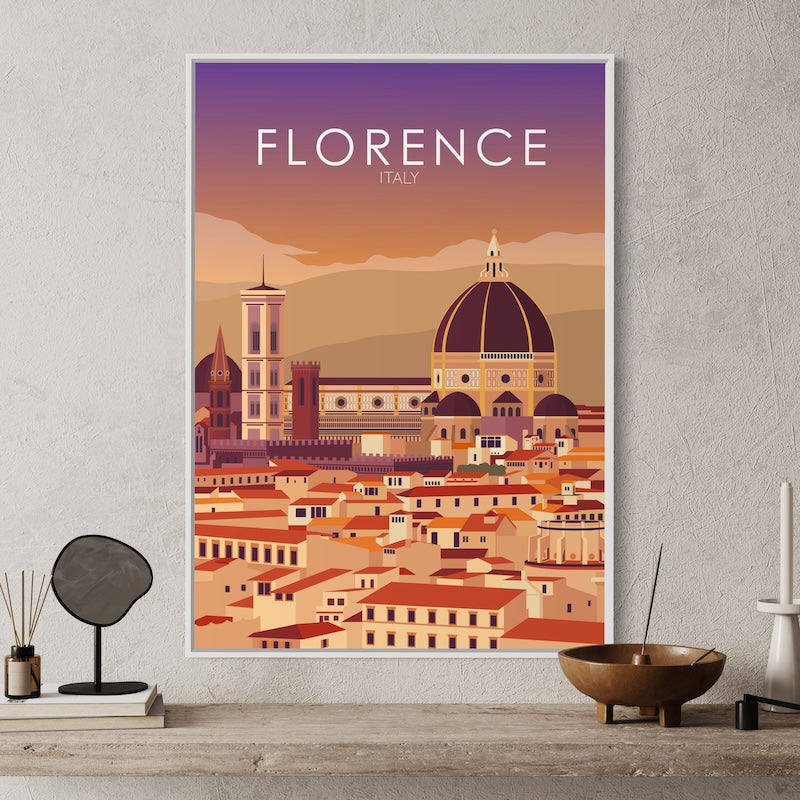 Florence Poster | Florence Wall Art | Florence Sunset Print