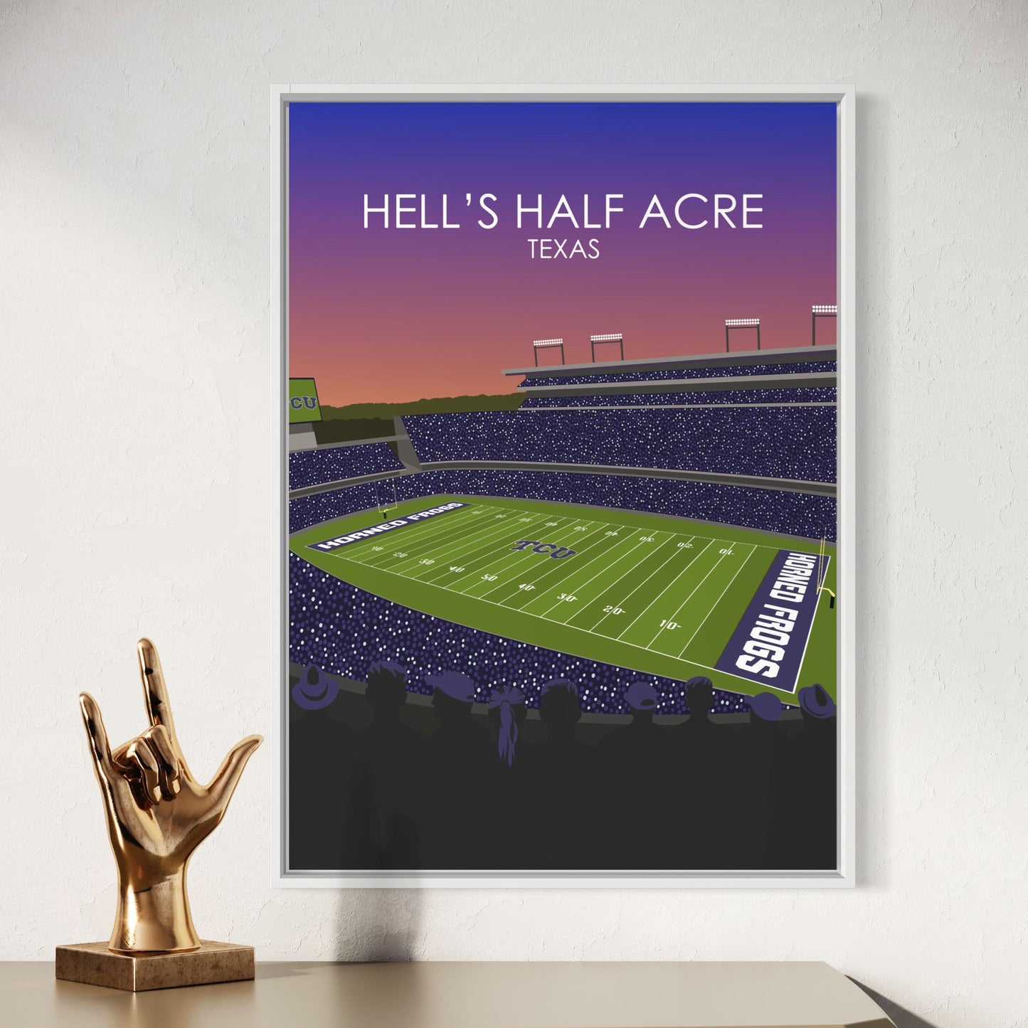 Hell's Half Acre Poster | Amon G. Carter Stadium Poster | University of TSU Horned frogs College Football Stadium Print