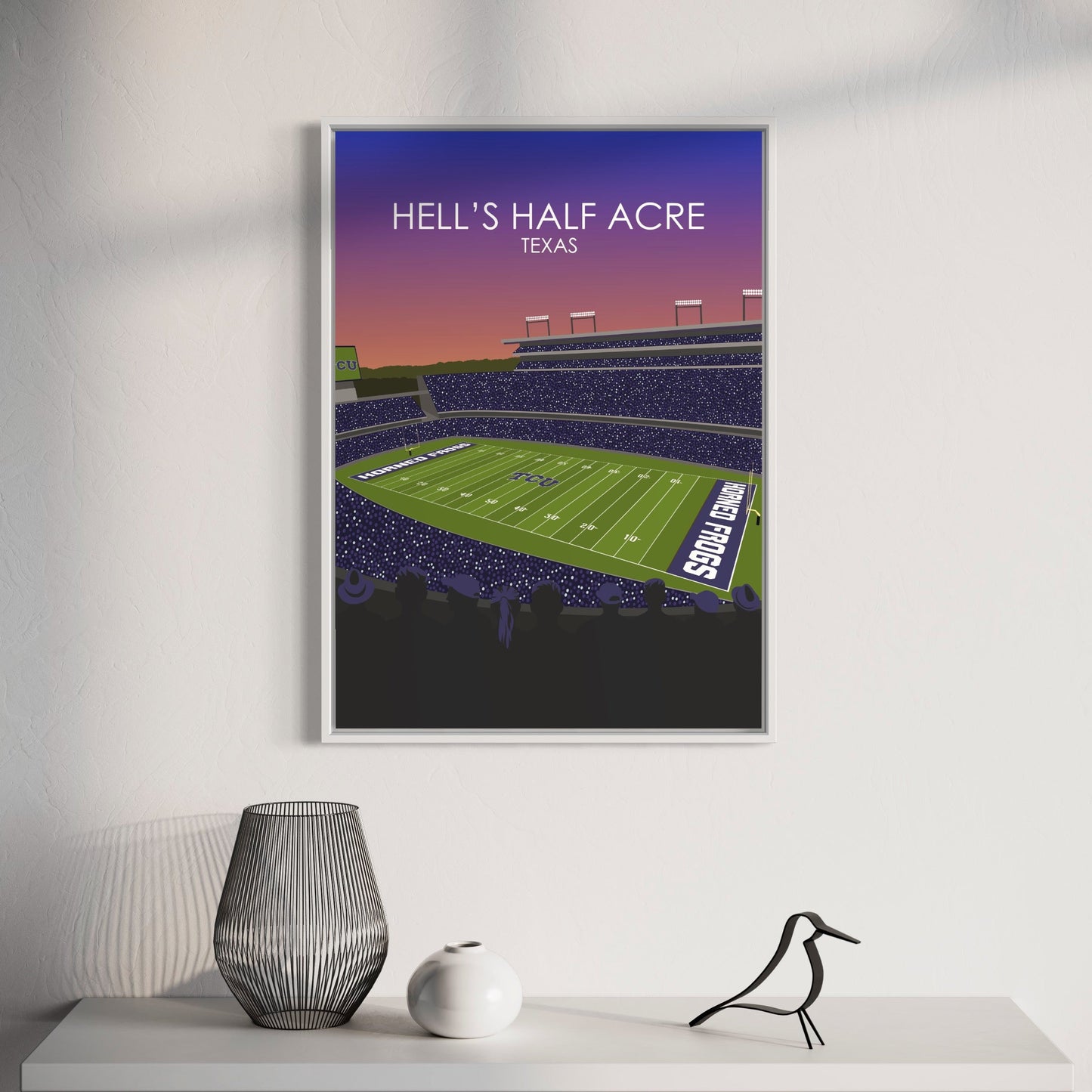 Hell's Half Acre Poster | Amon G. Carter Stadium Poster | University of TSU Horned frogs College Football Stadium Print