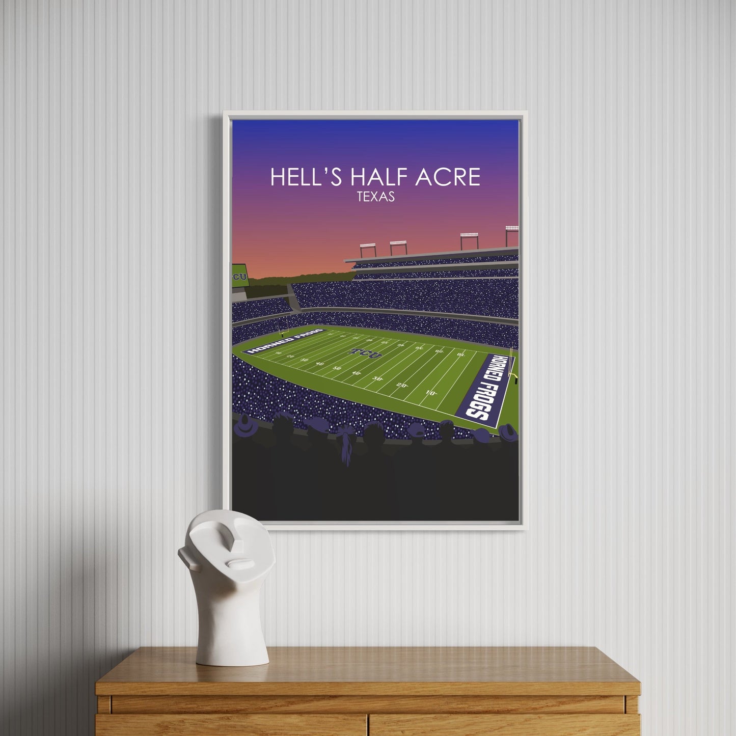 Hell's Half Acre Poster | Amon G. Carter Stadium Poster | University of TSU Horned frogs College Football Stadium Print