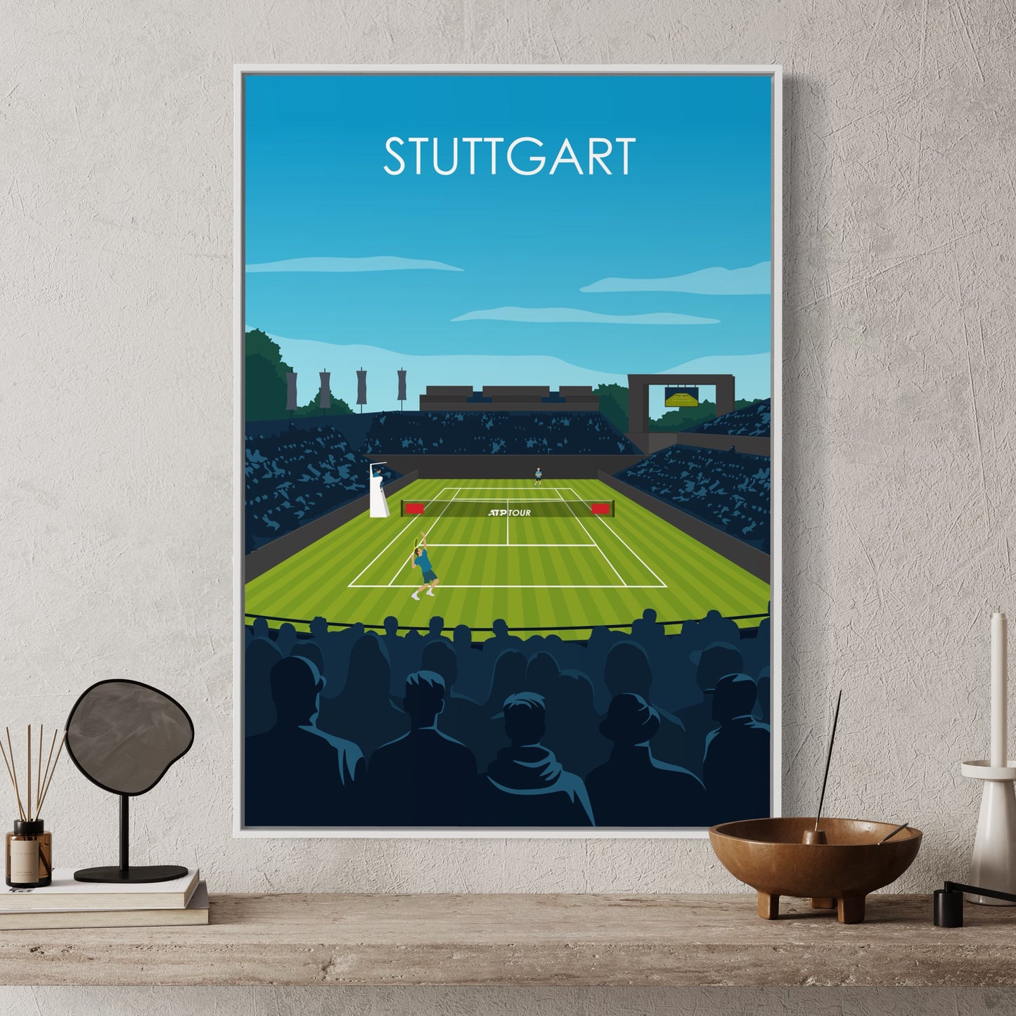Stuttgart ATP Poster | Stuttgart Tennis Print | Stuttgart Tennis Wall Art
