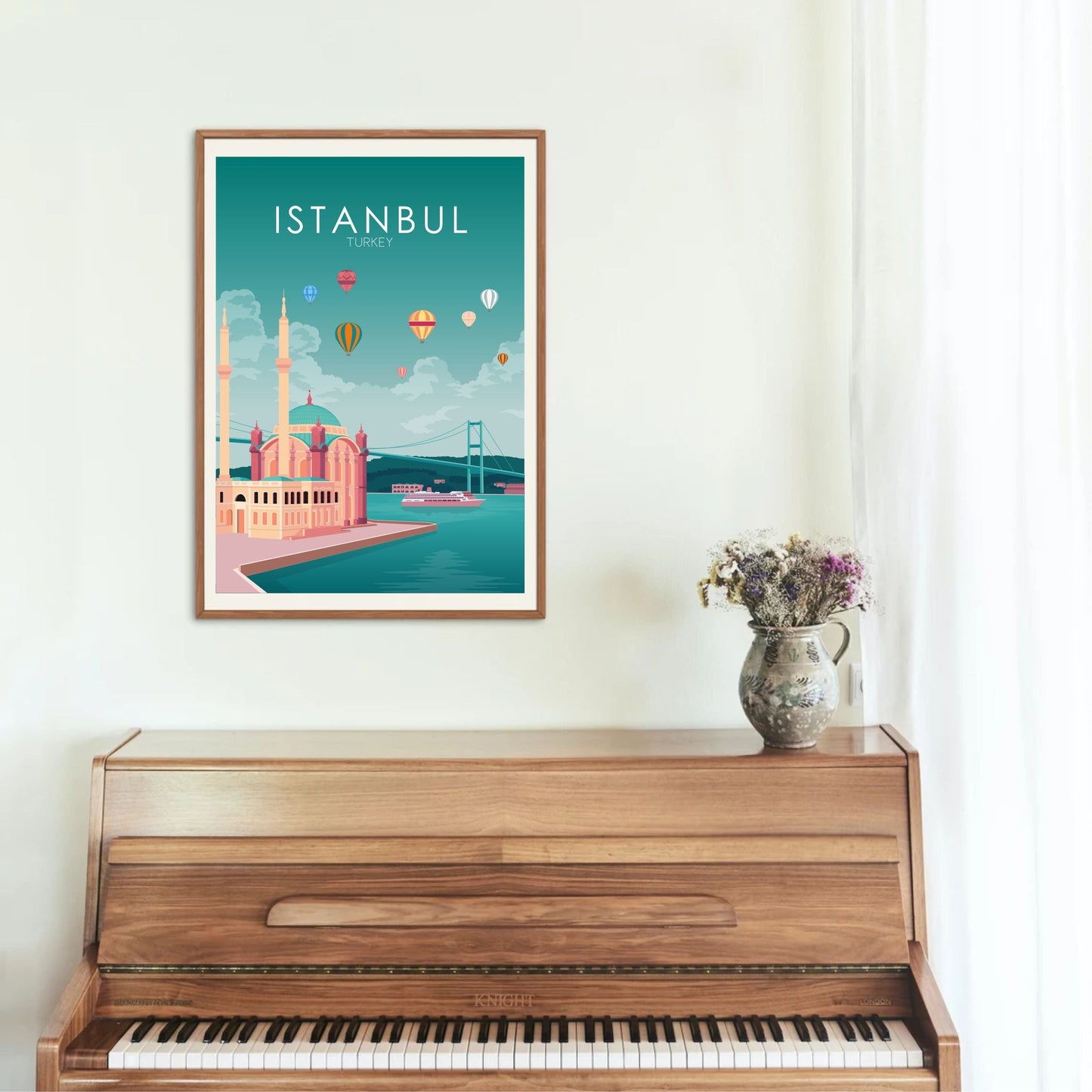 Istanbul Poster | Istanbul Wall Art | Istanbul Pastel Print