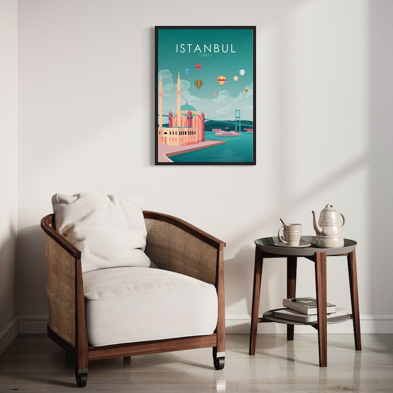 Istanbul Poster | Istanbul Wall Art | Istanbul Pastel Print