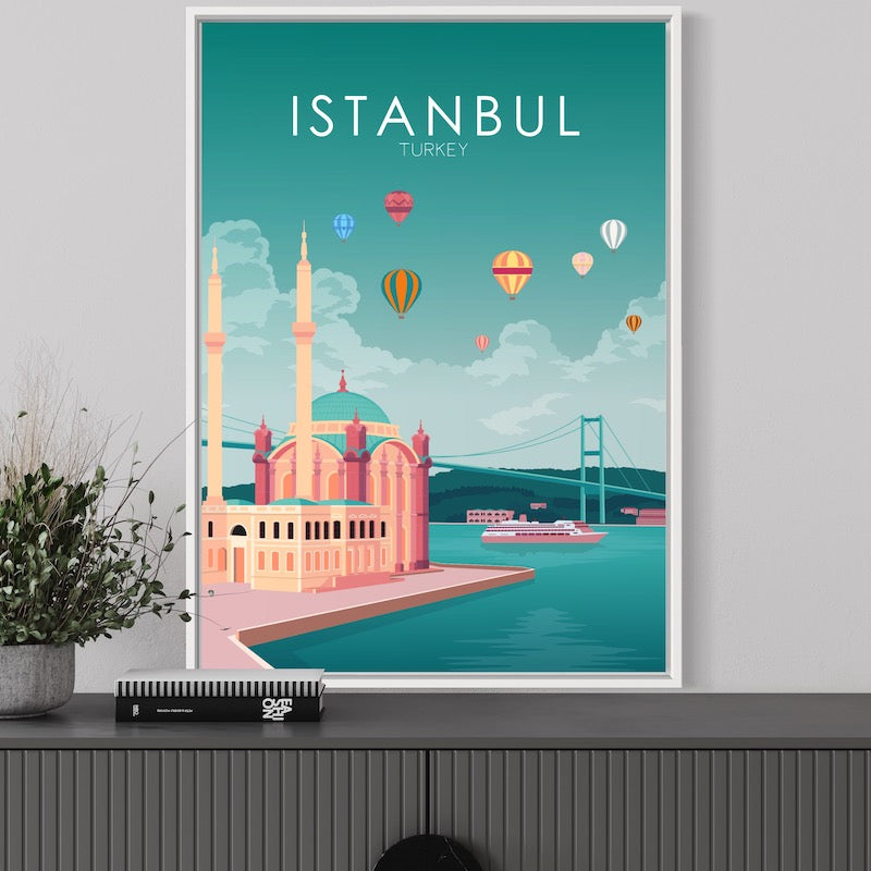 Istanbul Poster | Istanbul Wall Art | Istanbul Pastel Print