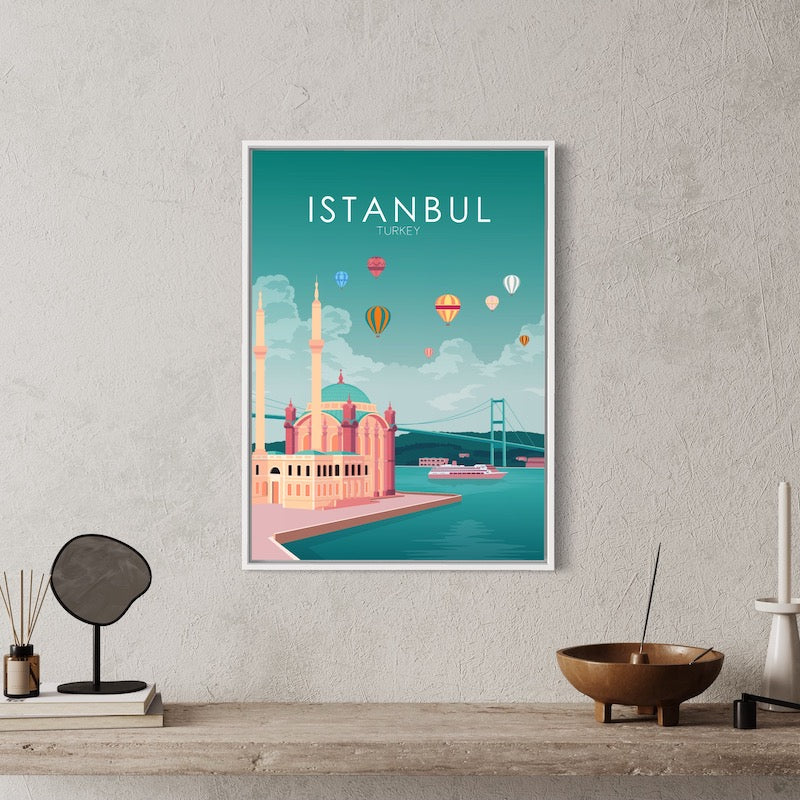 Istanbul Poster | Istanbul Wall Art | Istanbul Pastel Print