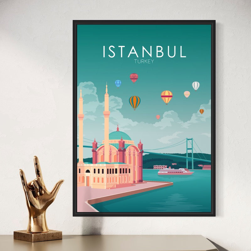 Istanbul Poster | Istanbul Wall Art | Istanbul Pastel Print