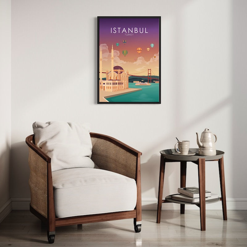 Istanbul Poster | Istanbul Wall Art | Istanbul Sunset Print
