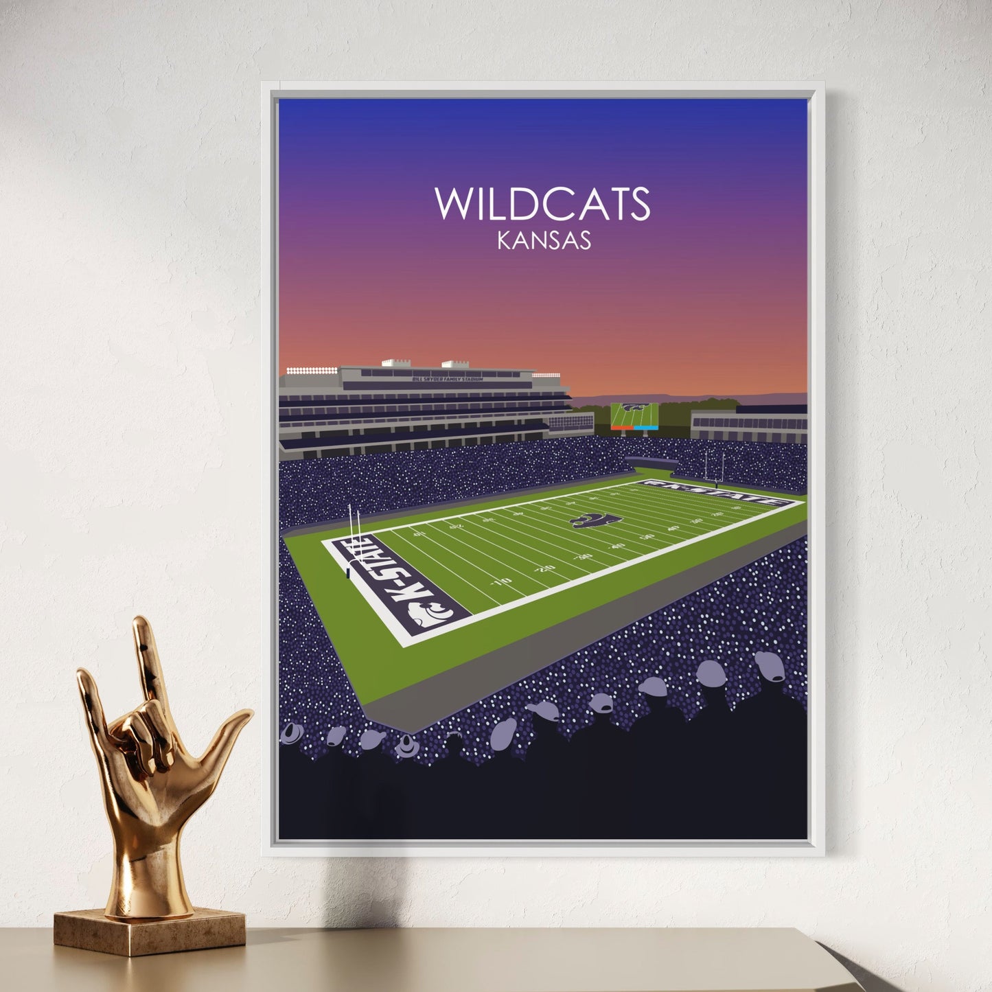 Bill Snyder Family Football Stadium Poster | University of Kansas State Wildcats College Football Stadium Print