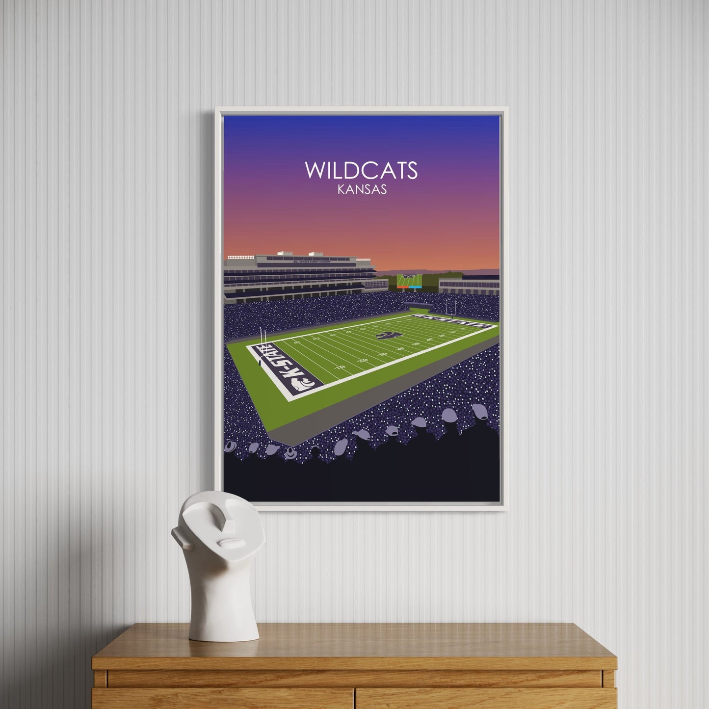 Bill Snyder Family Football Stadium Poster | University of Kansas State Wildcats College Football Stadium Print