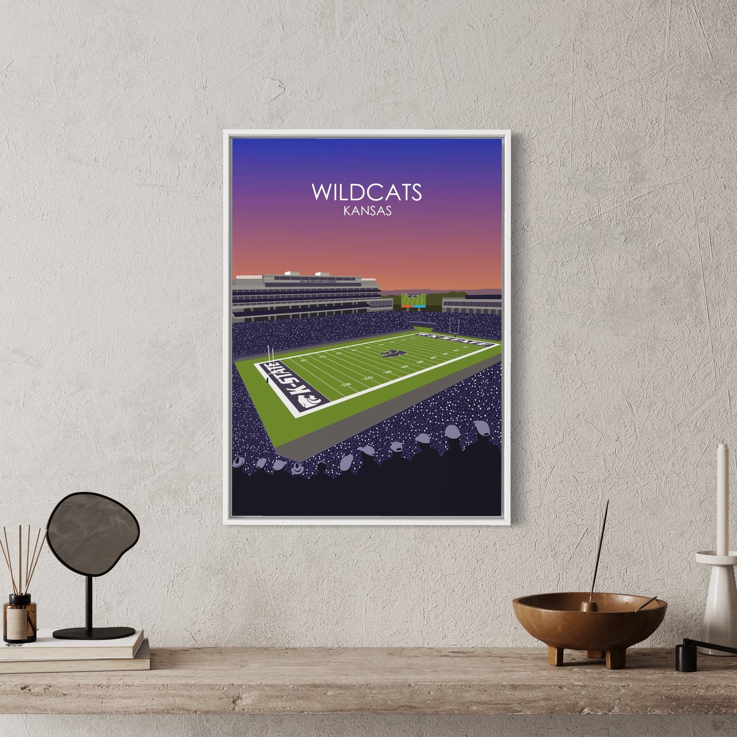 Bill Snyder Family Football Stadium Poster | University of Kansas State Wildcats College Football Stadium Print