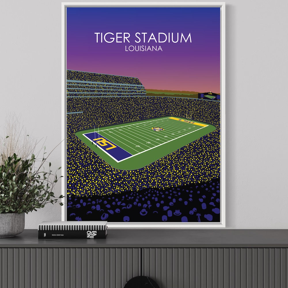 Tiger Stadium Poster | LSU Print | University of Louisiana College Football Stadium Print