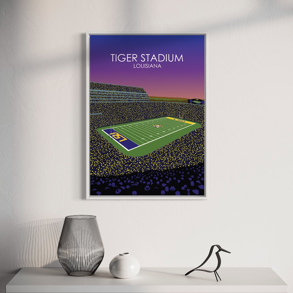 Tiger Stadium Poster | LSU Print | University of Louisiana College Football Stadium Print