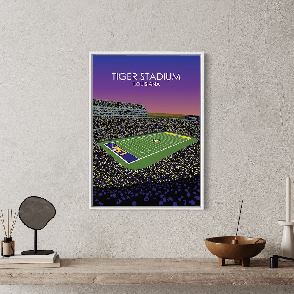 Tiger Stadium Poster | LSU Print | University of Louisiana College Football Stadium Print