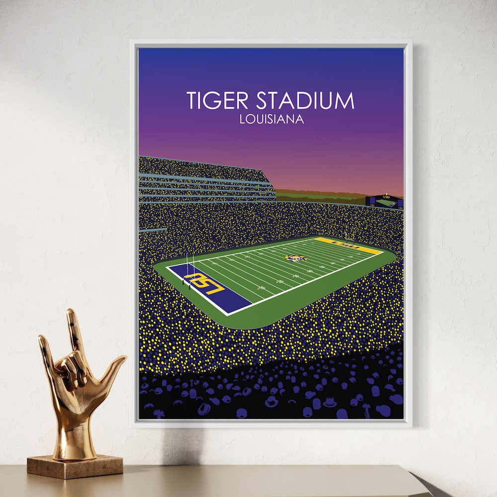 Tiger Stadium Poster | LSU Print | University of Louisiana College Football Stadium Print