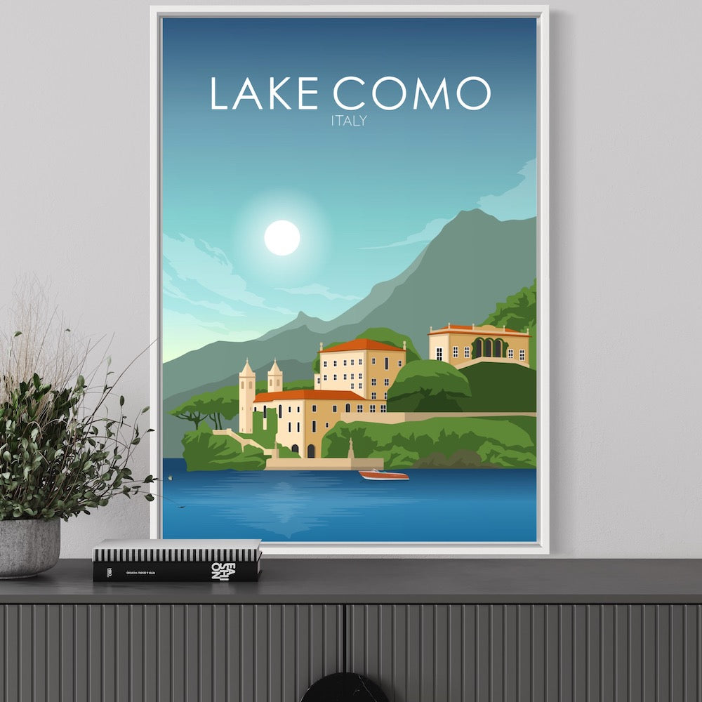 Lake Como Poster | Lake Como Wall Art | Lake Como Daytime Print