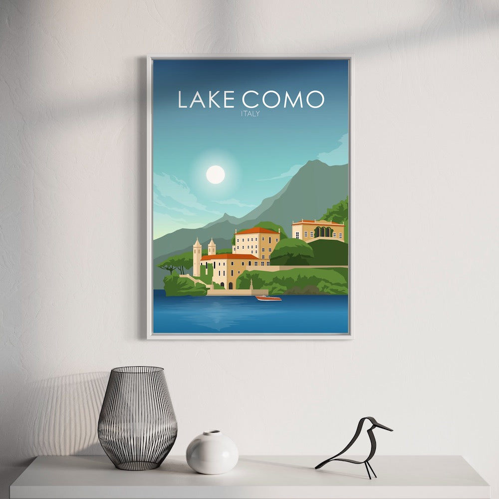 Lake Como Poster | Lake Como Wall Art | Lake Como Daytime Print