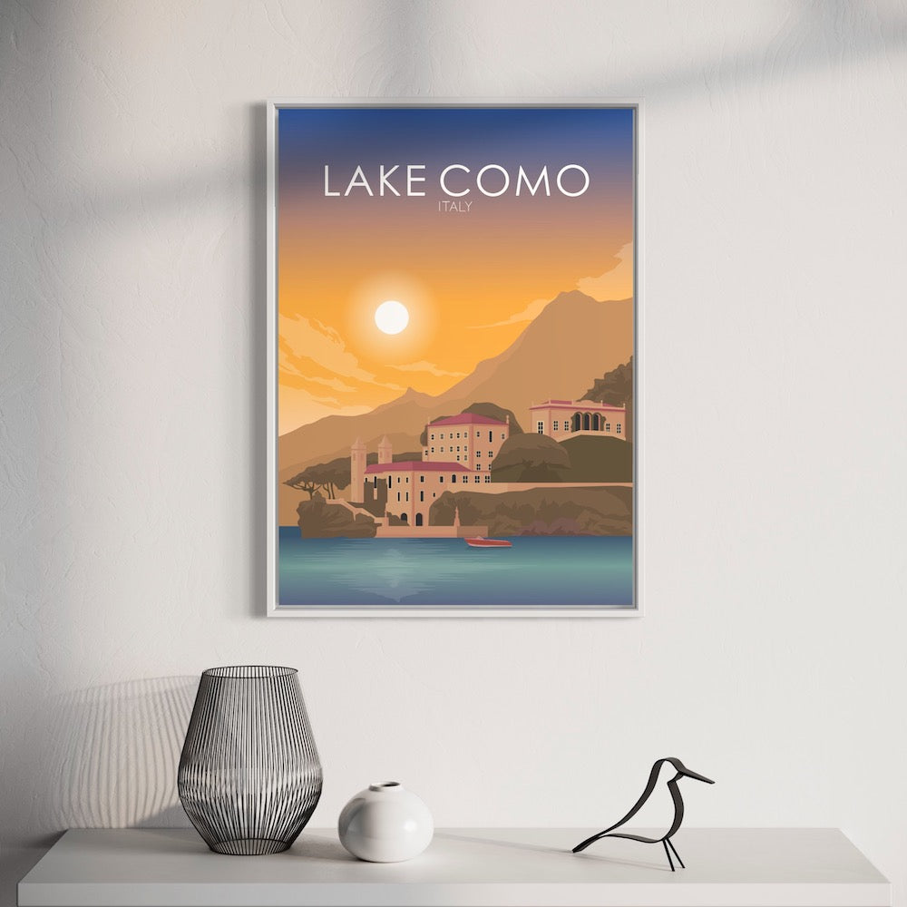 Lake Como Poster | Lake Como Wall Art | Lake Como Sunset Print