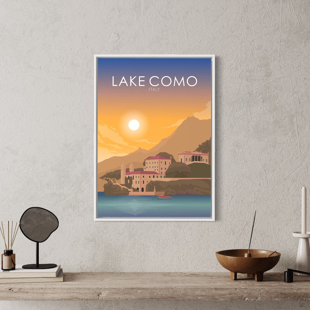 Lake Como Poster | Lake Como Wall Art | Lake Como Sunset Print
