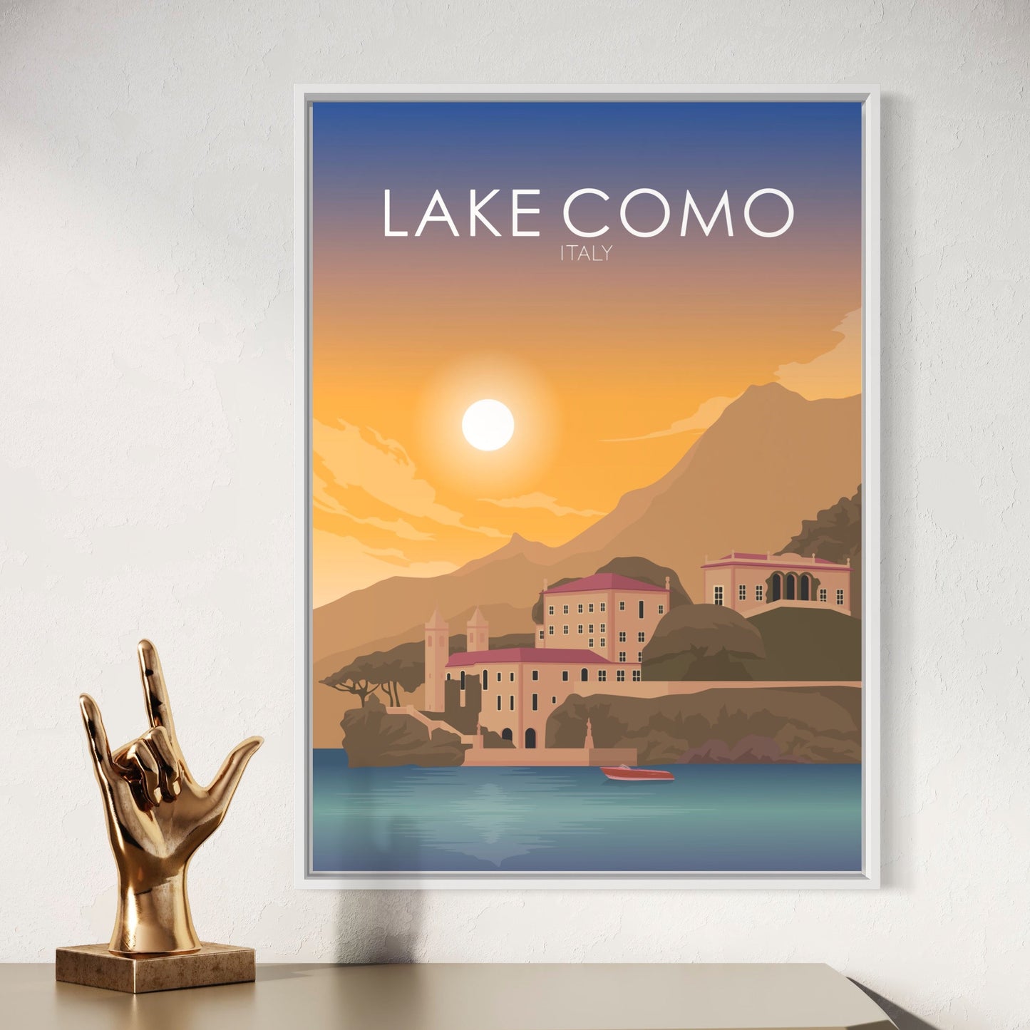 Lake Como Poster | Lake Como Wall Art | Lake Como Sunset Print