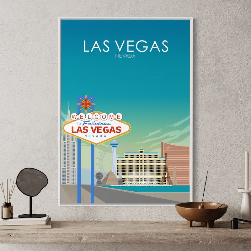 Las Vegas Poster | Las Vegas Wall Art | Las Vegas Daytime Print