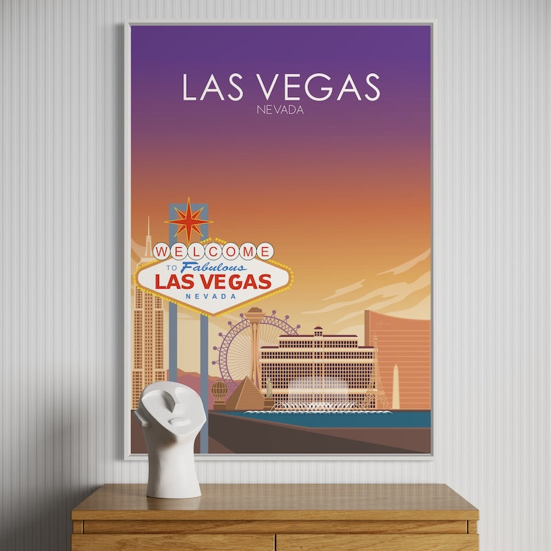 Las Vegas Poster | Las Vegas Wall Art | Las Vegas Sunset Print