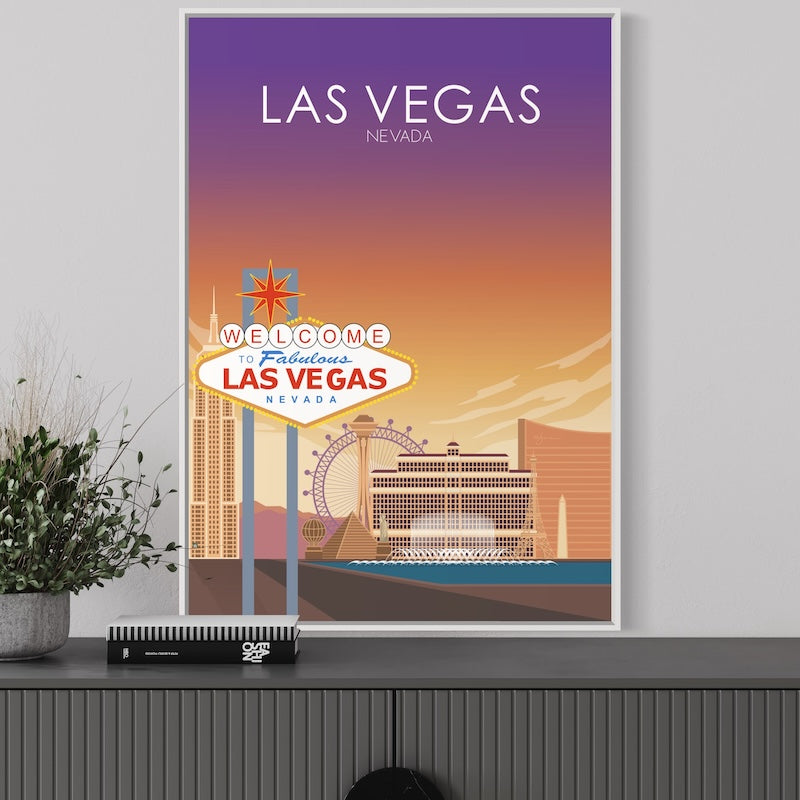Las Vegas Poster | Las Vegas Wall Art | Las Vegas Sunset Print