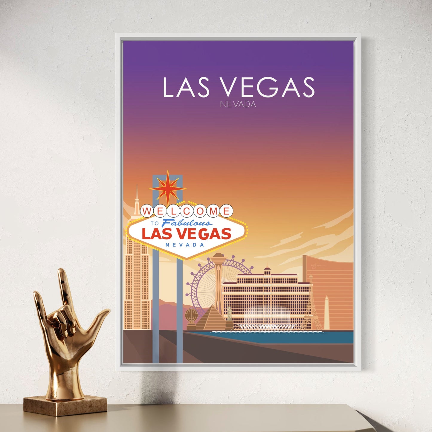 Las Vegas Poster | Las Vegas Wall Art | Las Vegas Sunset Print