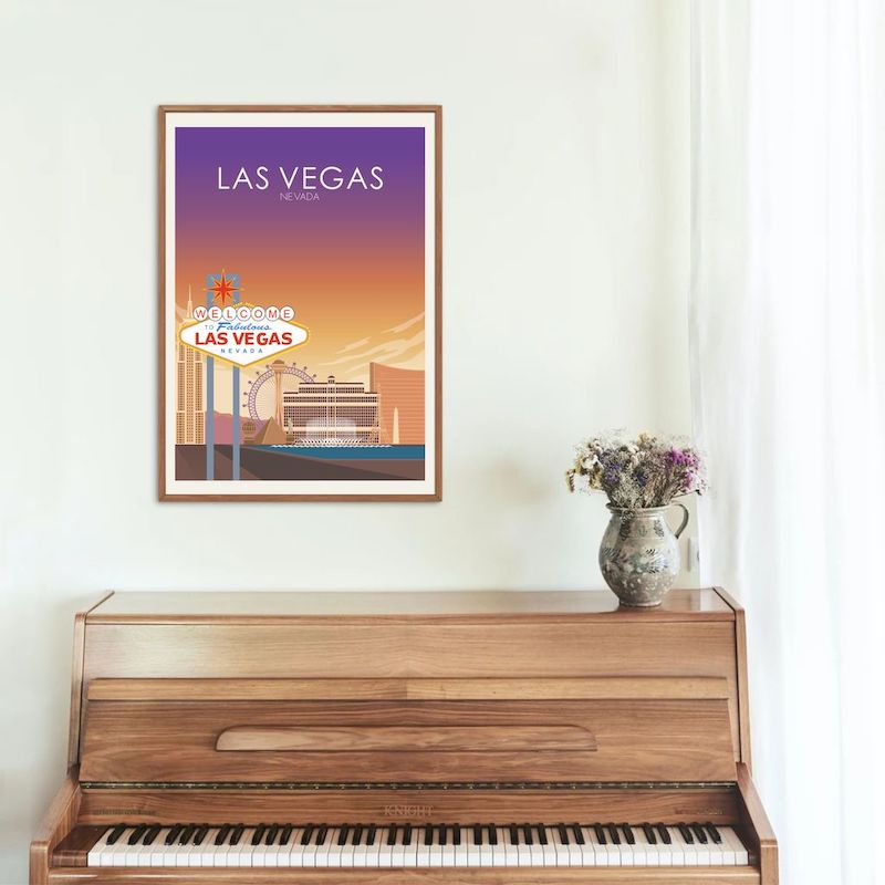 Las Vegas Poster | Las Vegas Wall Art | Las Vegas Sunset Print