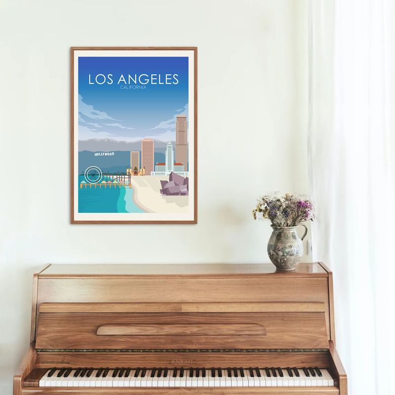 Los Angeles Poster | Los Angeles Wall Art | Los Angeles Daytime Print