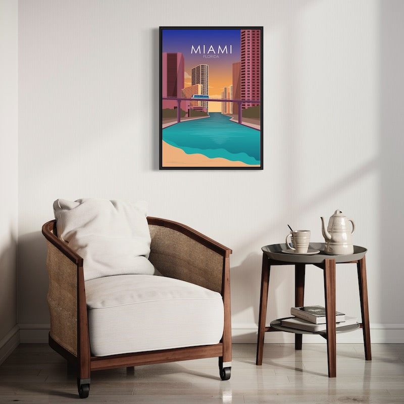 Miami Poster | Miami Wall Art | Miami Sunset Print