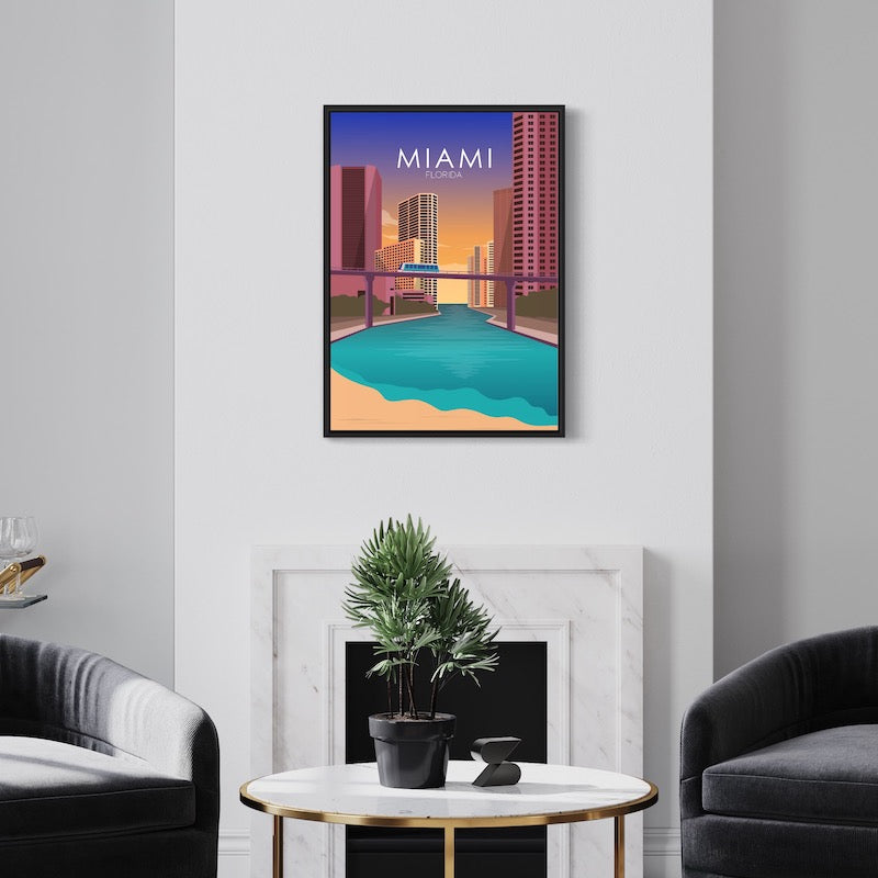 Miami Poster | Miami Wall Art | Miami Sunset Print