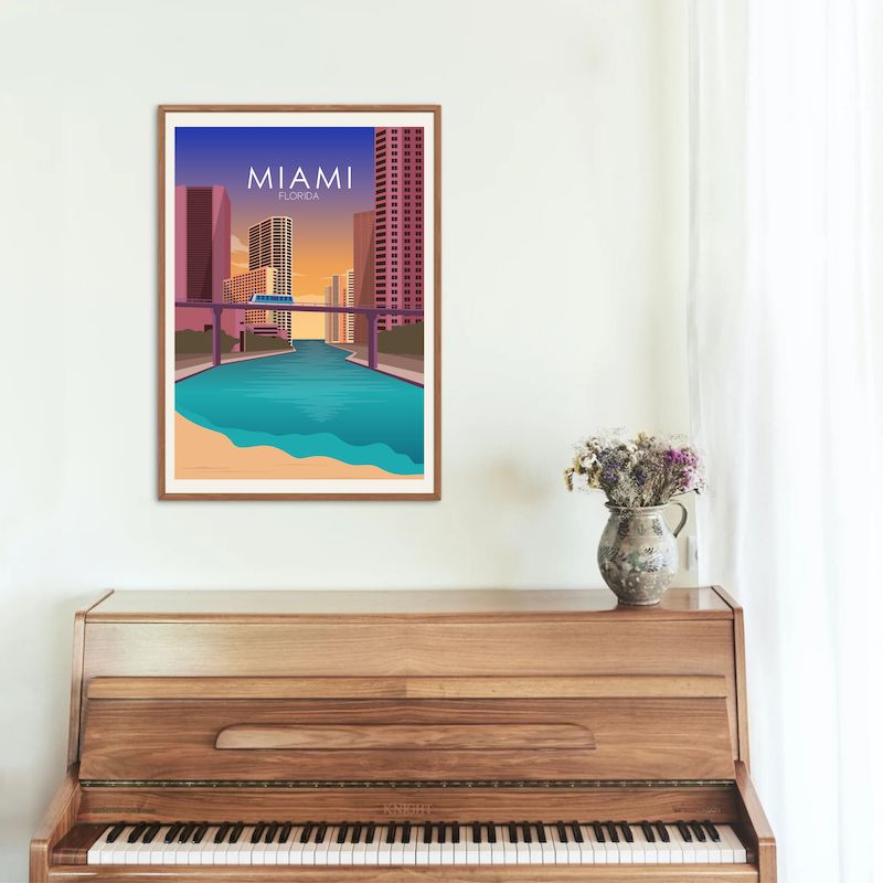 Miami Poster | Miami Wall Art | Miami Sunset Print