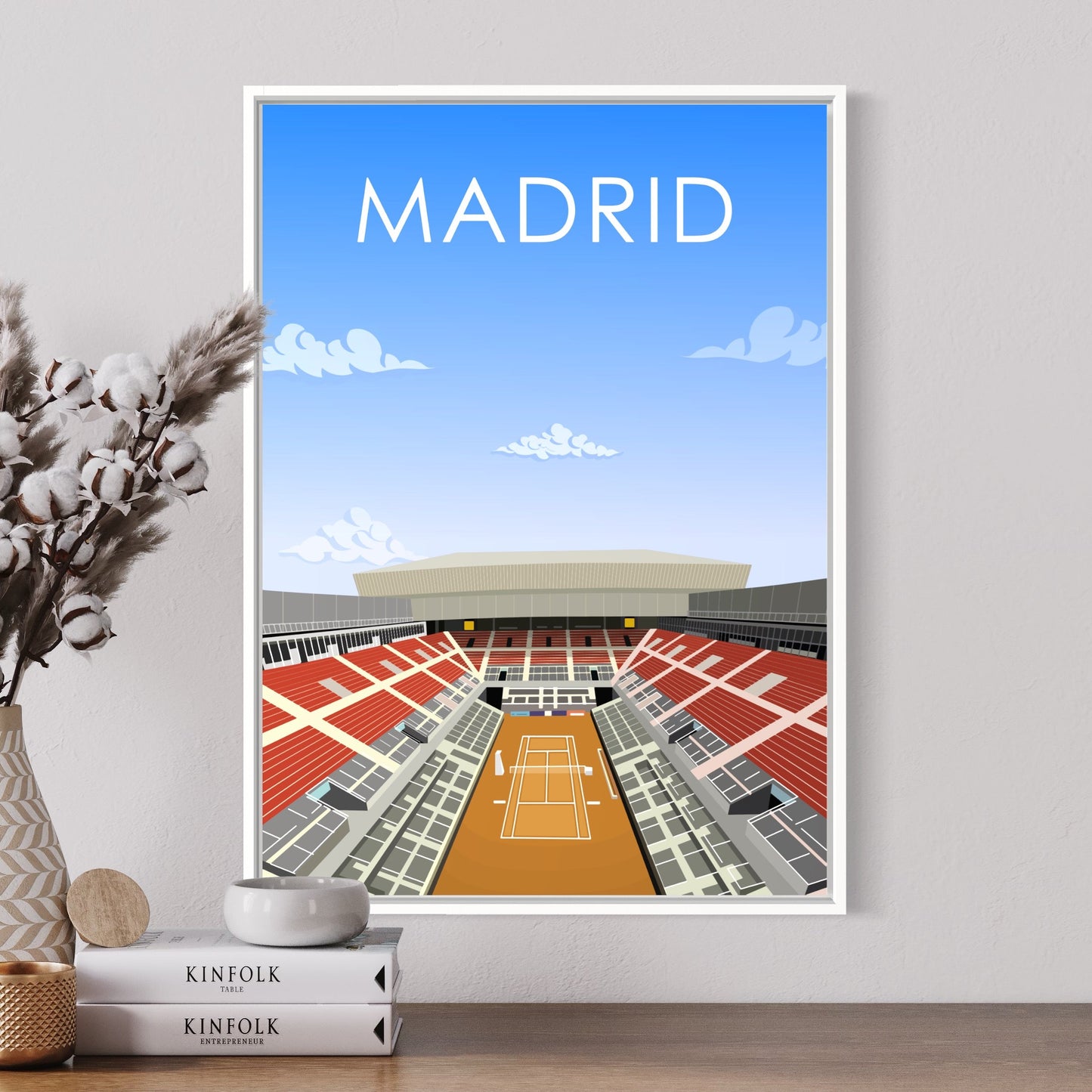 Madrid ATP/WTA Caja Magica Tennis Stadium Poster