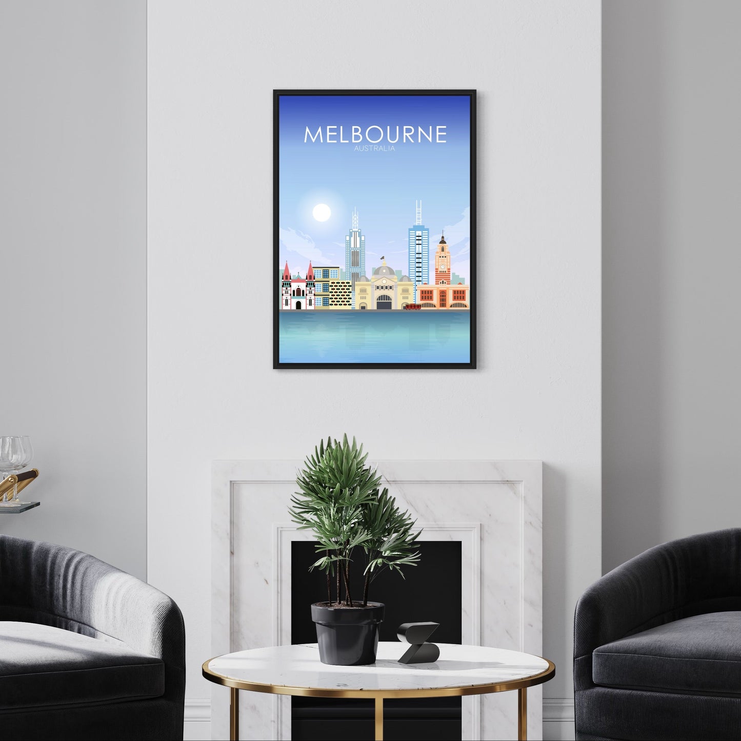 Melbourne Poster | Melbourne Wall Art | Melbourne Daytime Print