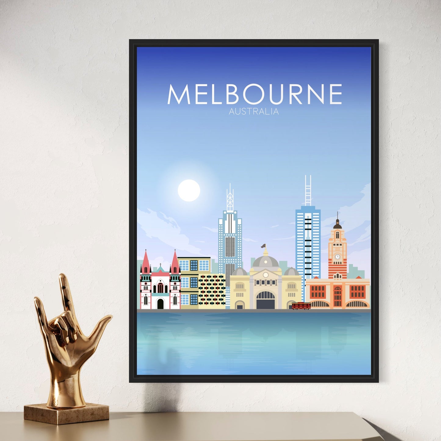 Melbourne Poster | Melbourne Wall Art | Melbourne Daytime Print