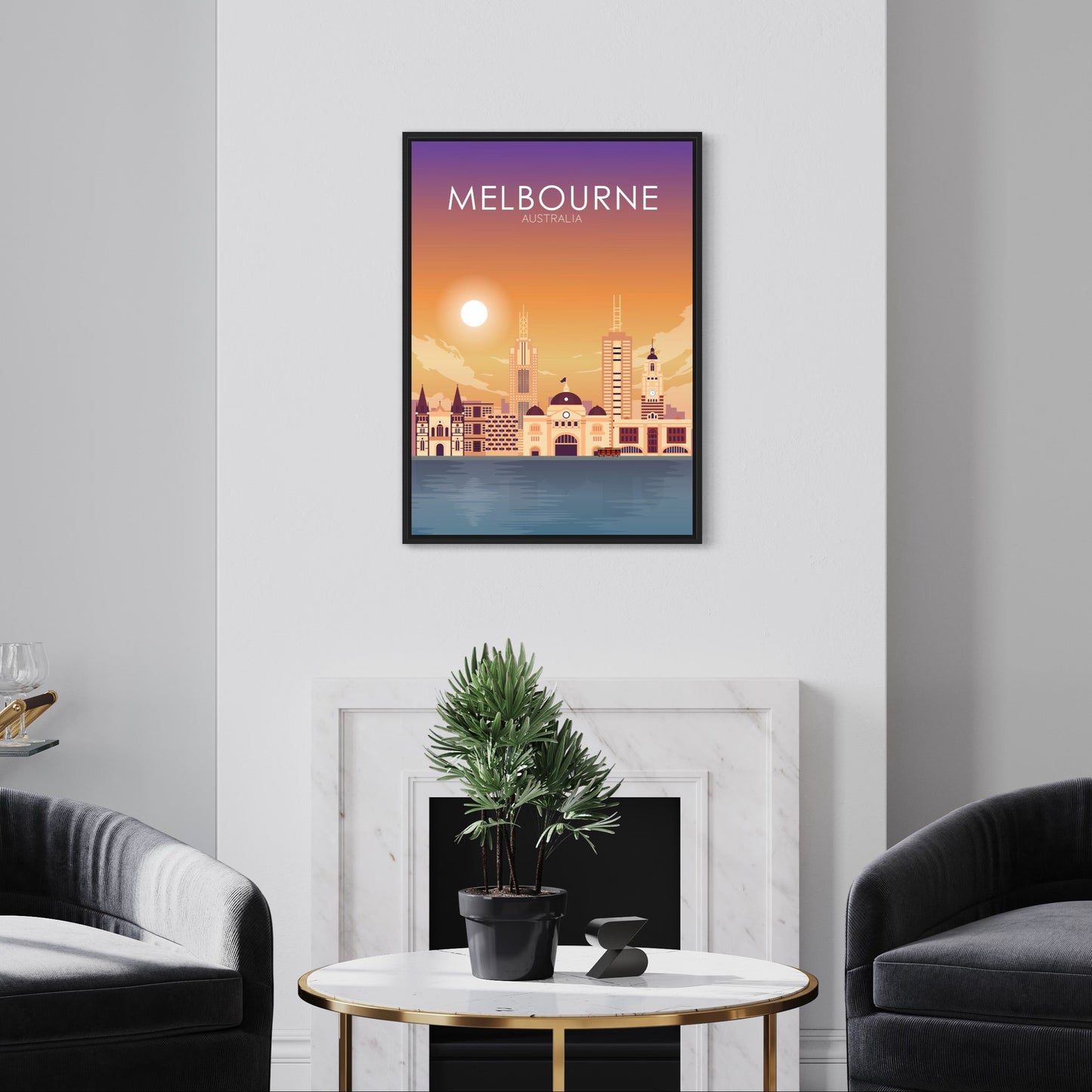 Melbourne Poster | Melbourne Wall Art | Melbourne Sunset Print