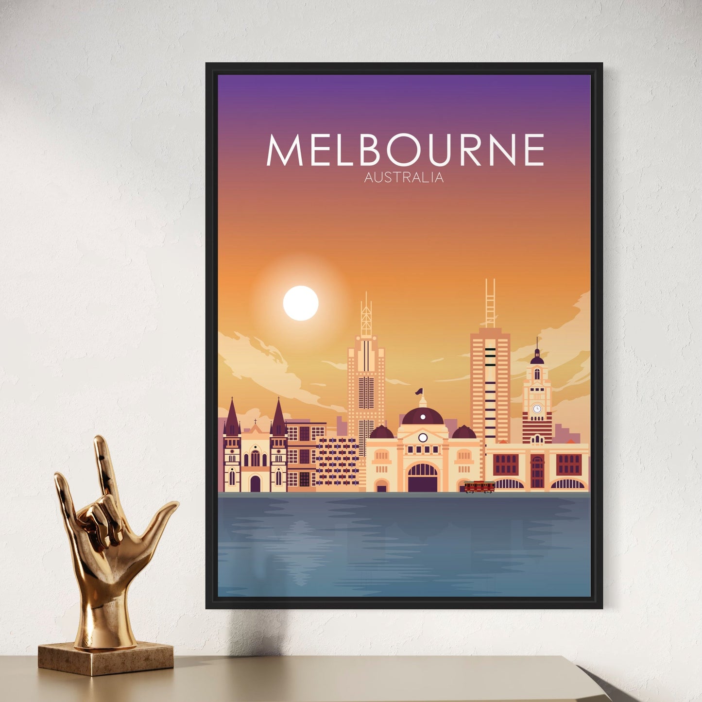 Melbourne Poster | Melbourne Wall Art | Melbourne Sunset Print